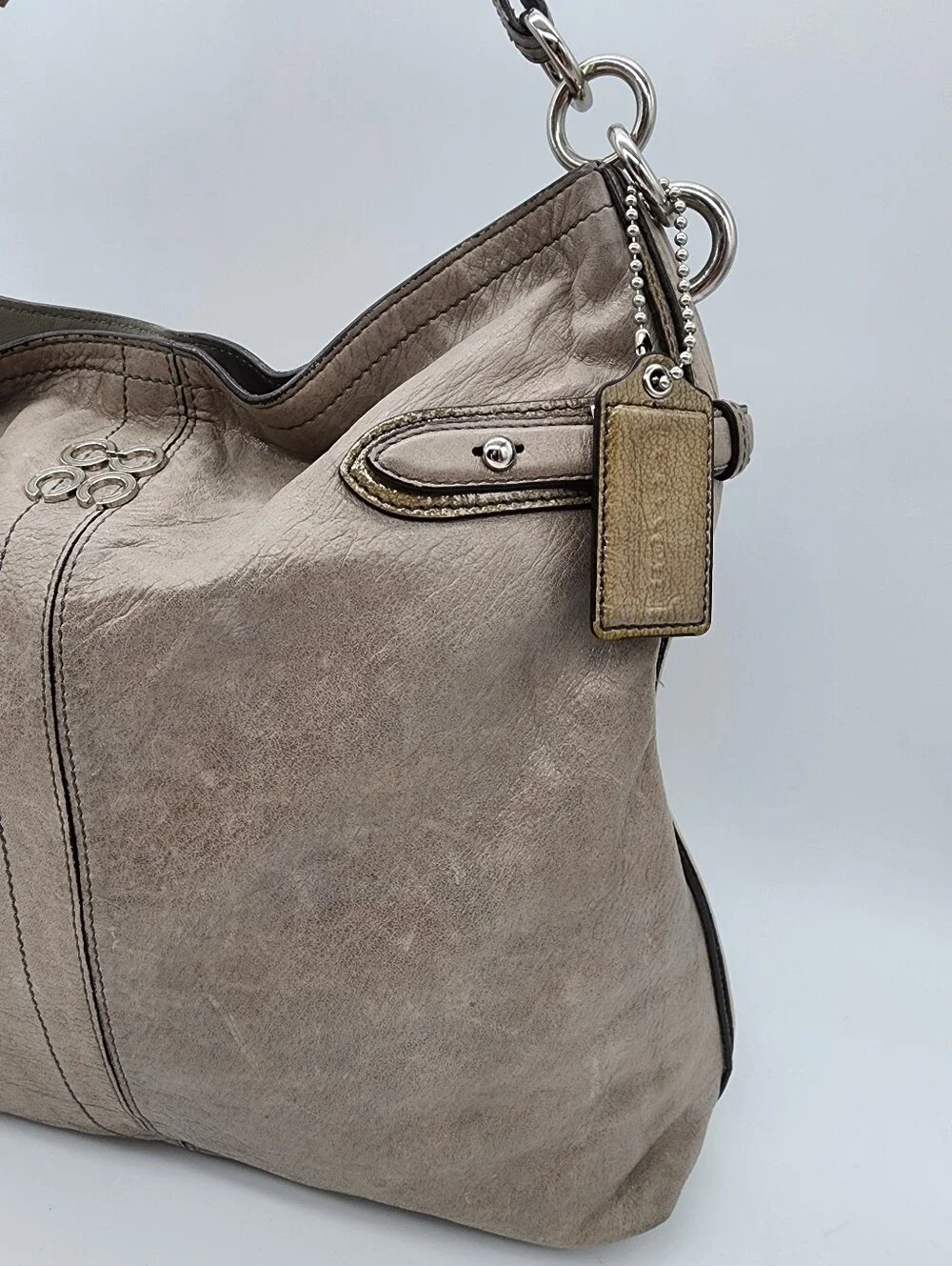 Coach Colette Metallic Leather Hobo Bag Gold Silver 16442 Y2K Vintage 2010